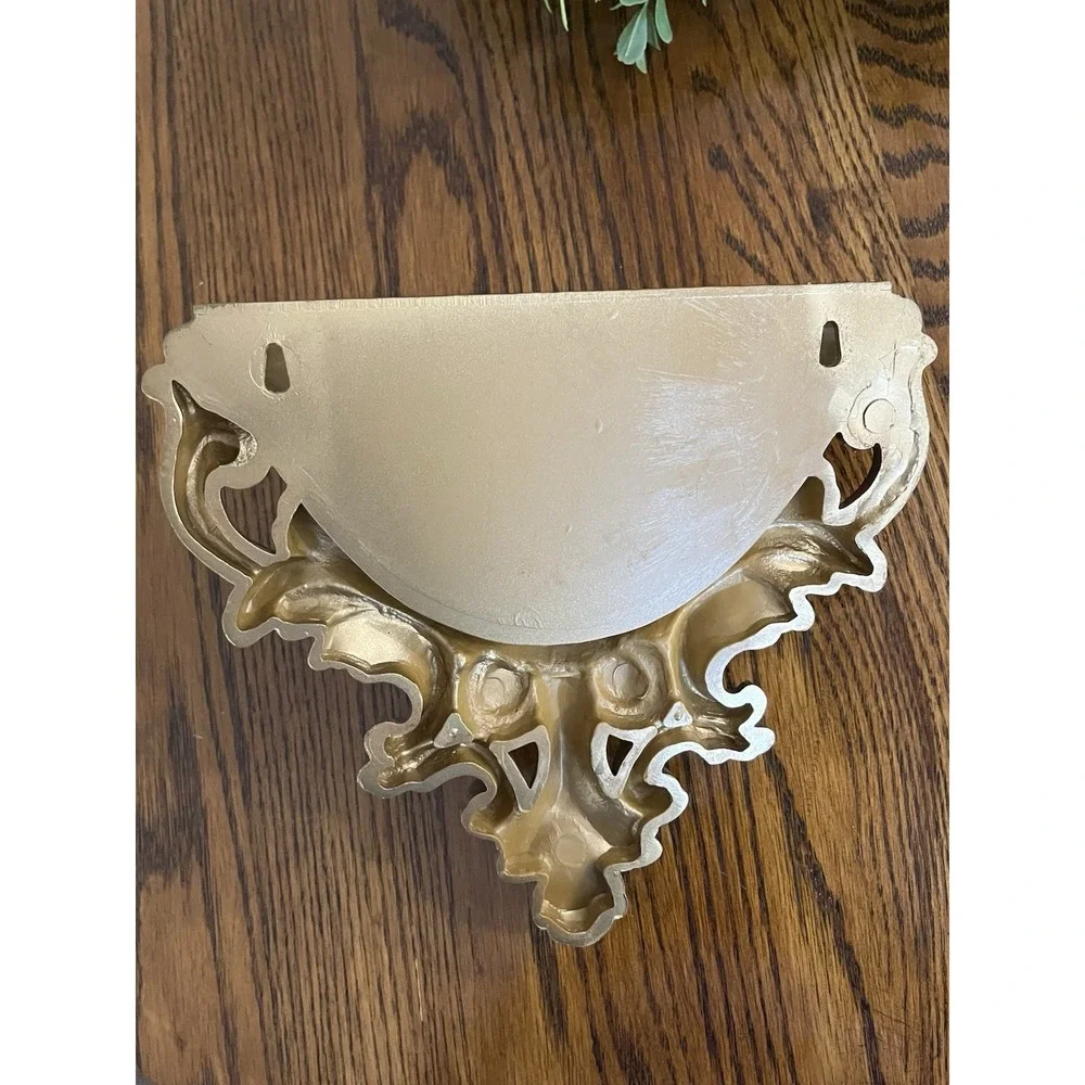 Vintage Homco Dart Plastic Gold Hollywood Regency Wall Pocket Planter
